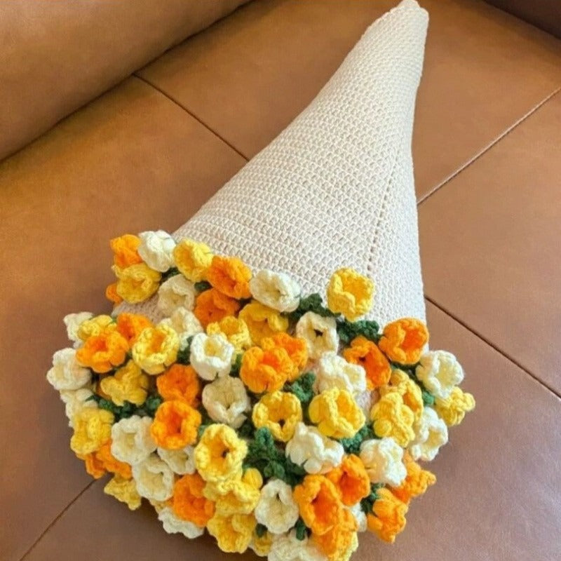 Hand Knitted Rose Blanket