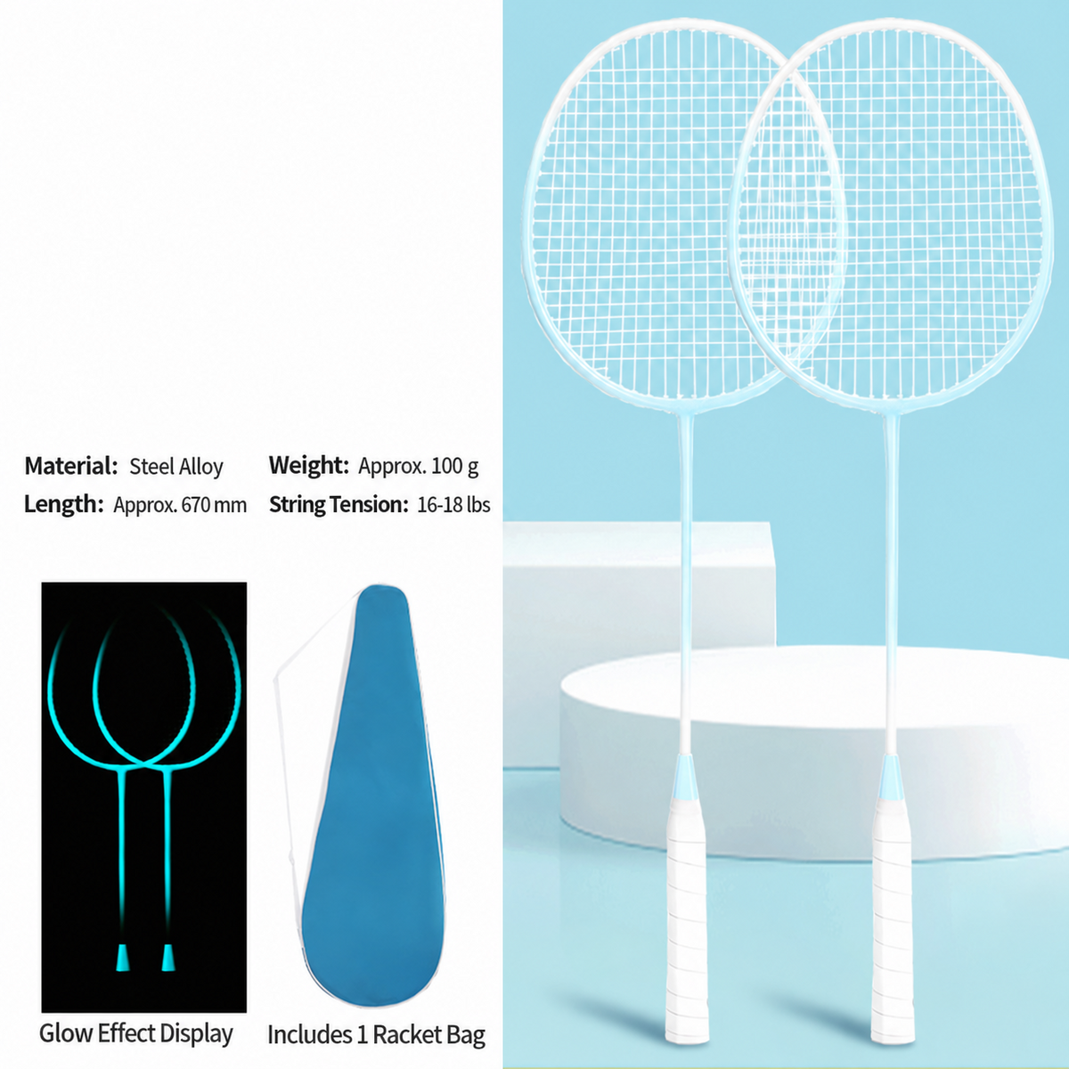 NightGlow Badminton Racket