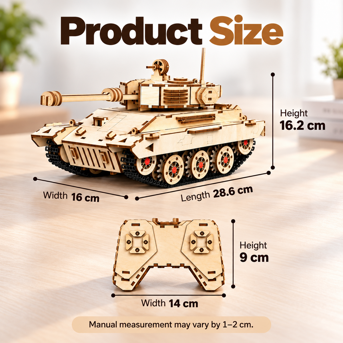Wooden RC Tank Building Kit