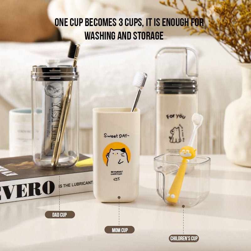 3-in-1 Travel Toothbrush Cup