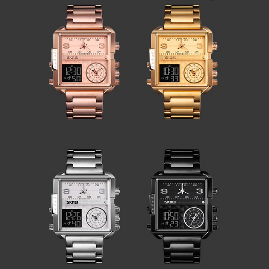 TriTime Steel Watch