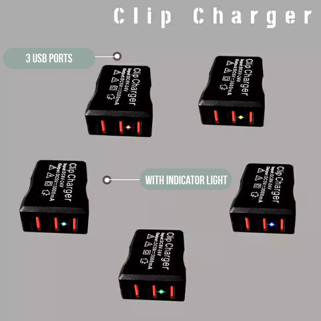 3-in-1 USB Clip Charger