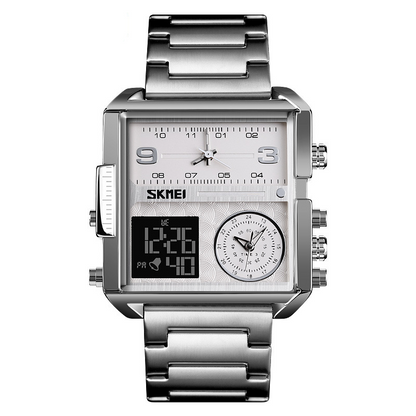 TriTime Steel Watch
