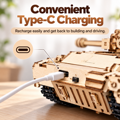 Wooden RC Tank Building Kit