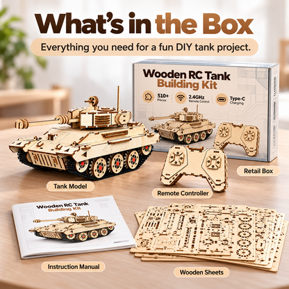 Wooden RC Tank Building Kit