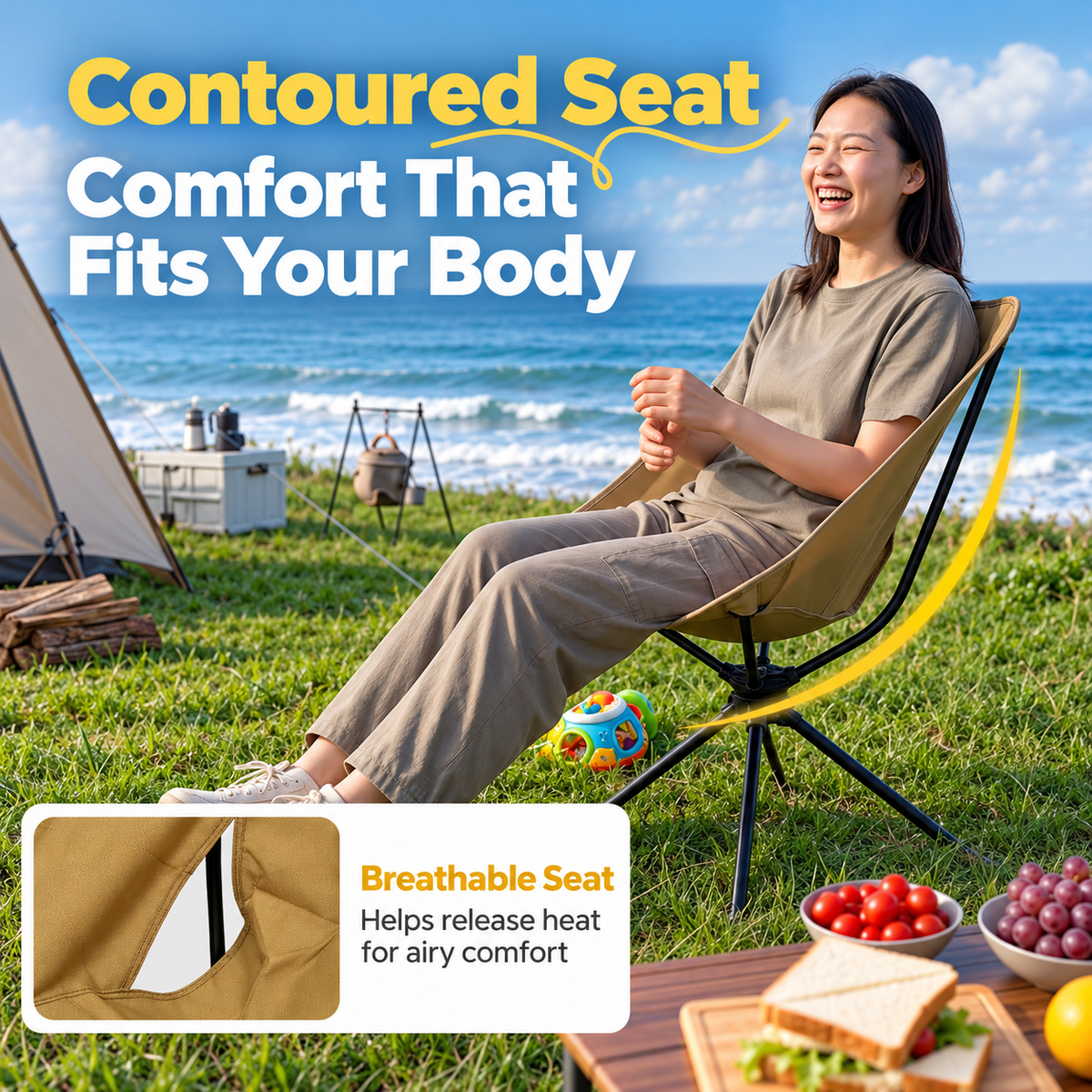 360° Swivel Camping Chair