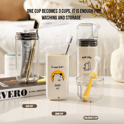 3-in-1 Travel Toothbrush Cup
