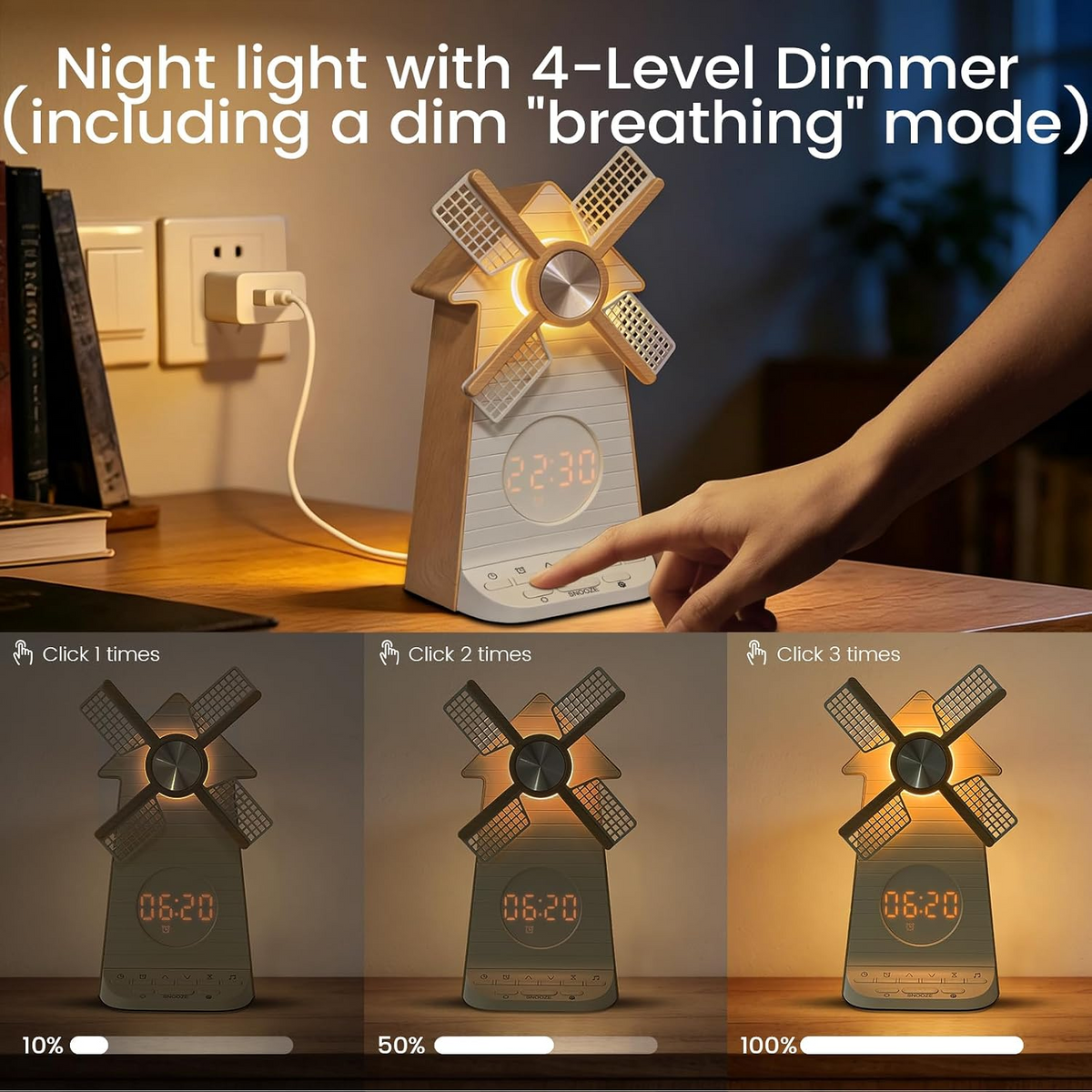 Windmill Sleep Clock 3-in-1