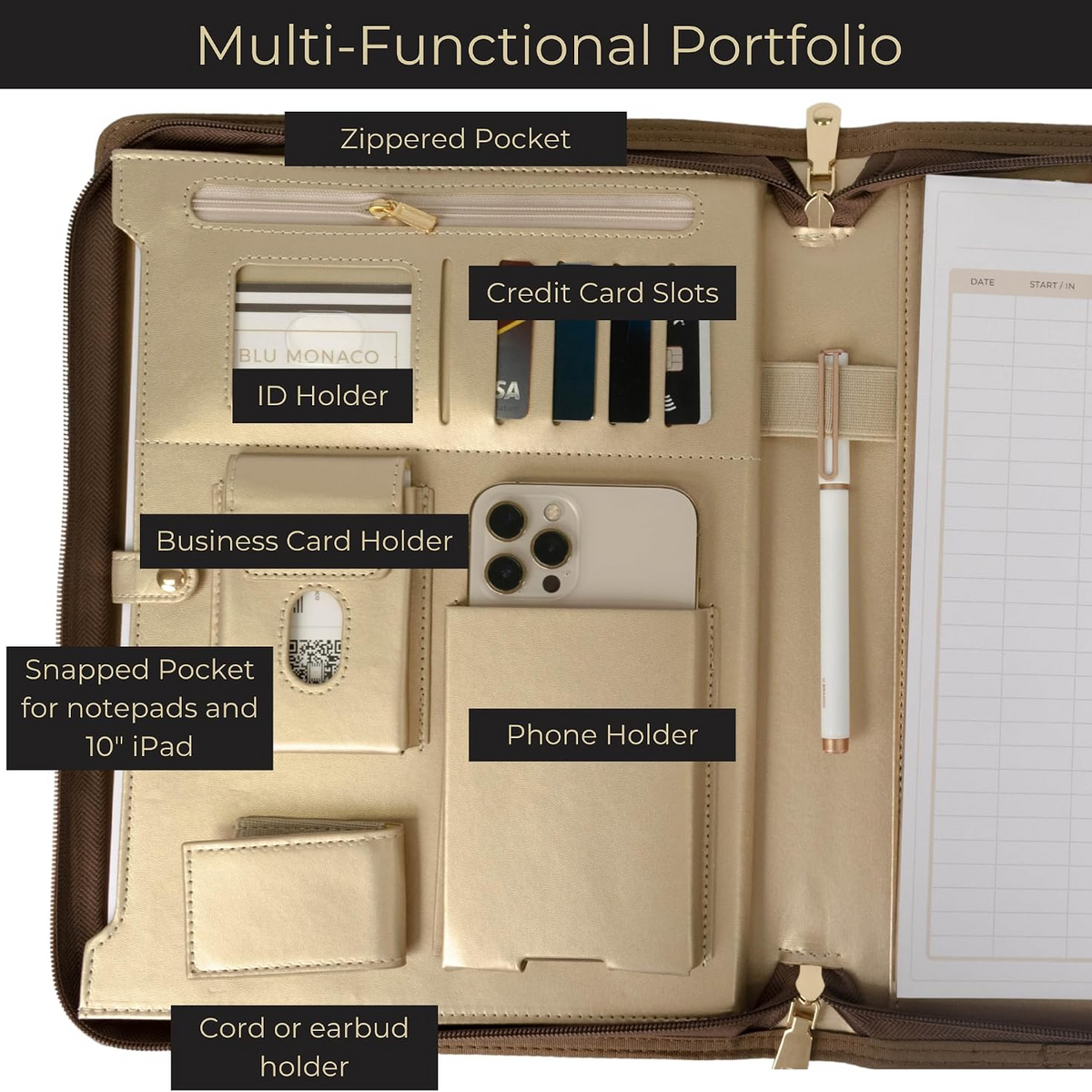 Zippered Leather Portfolio
