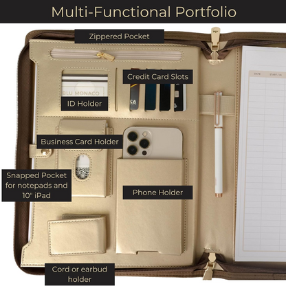 Zippered Leather Portfolio