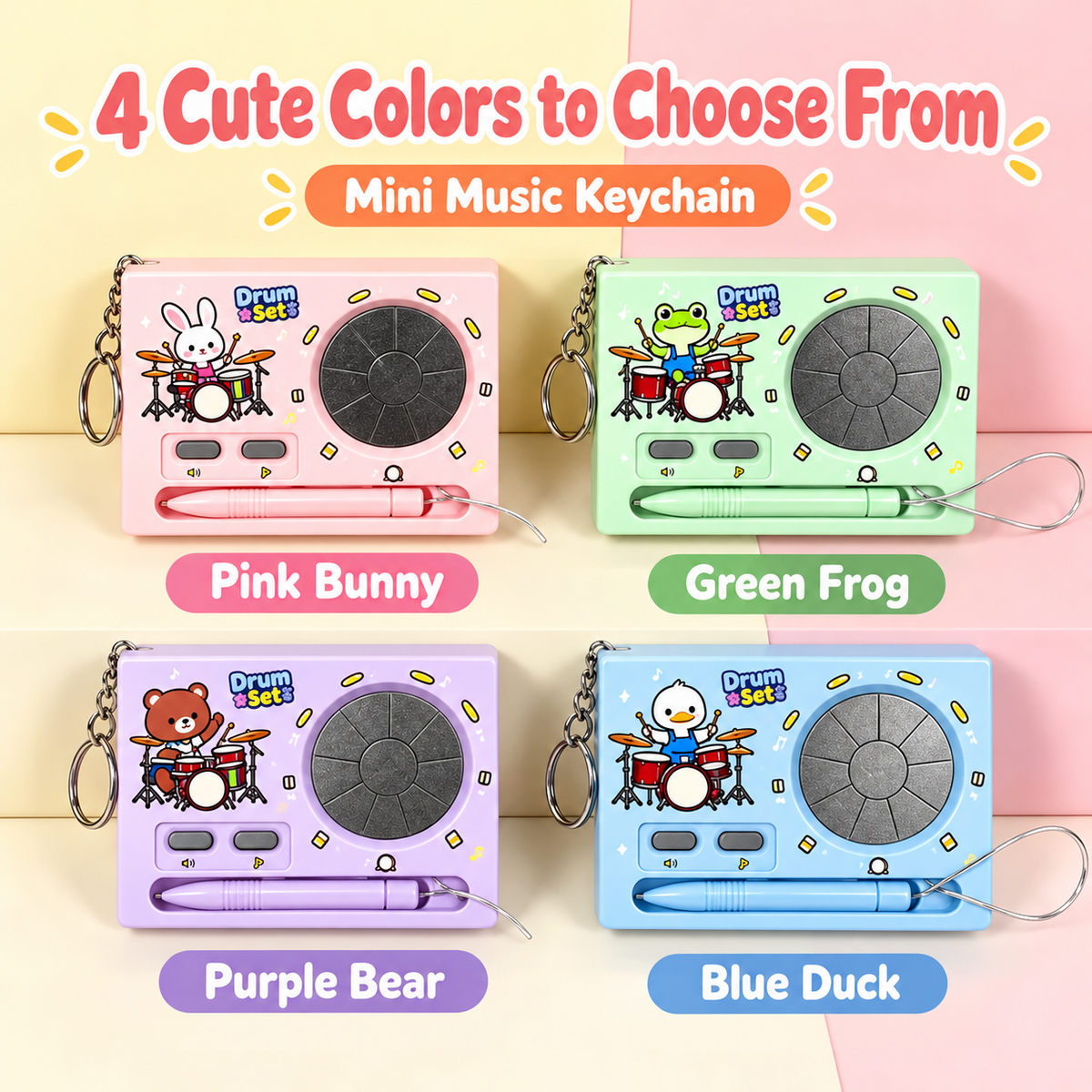 Mini Electronic Drum Keychain