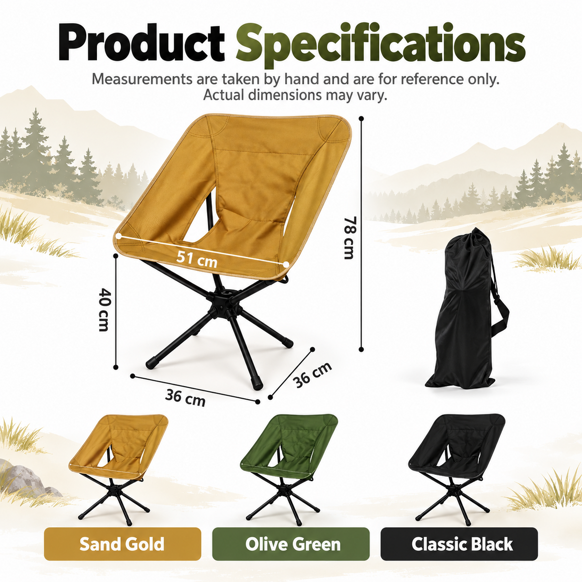 360° Swivel Camping Chair