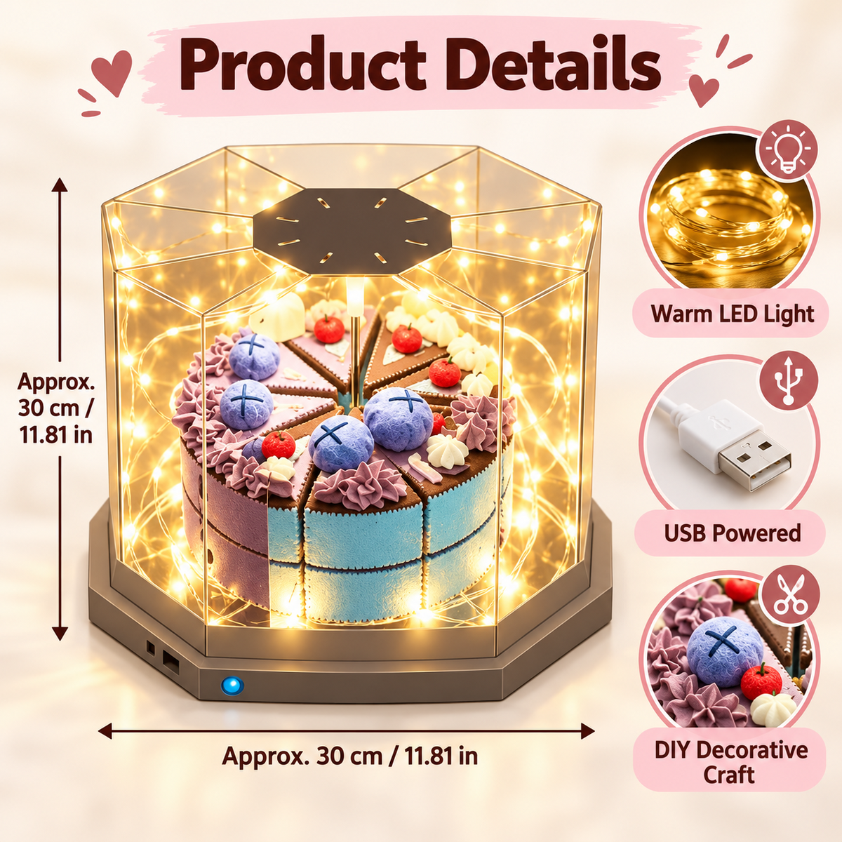 Cake-shaped night light