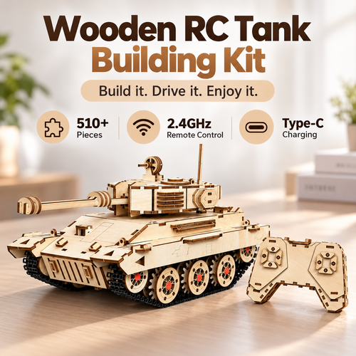 Wooden RC Tank Building Kit