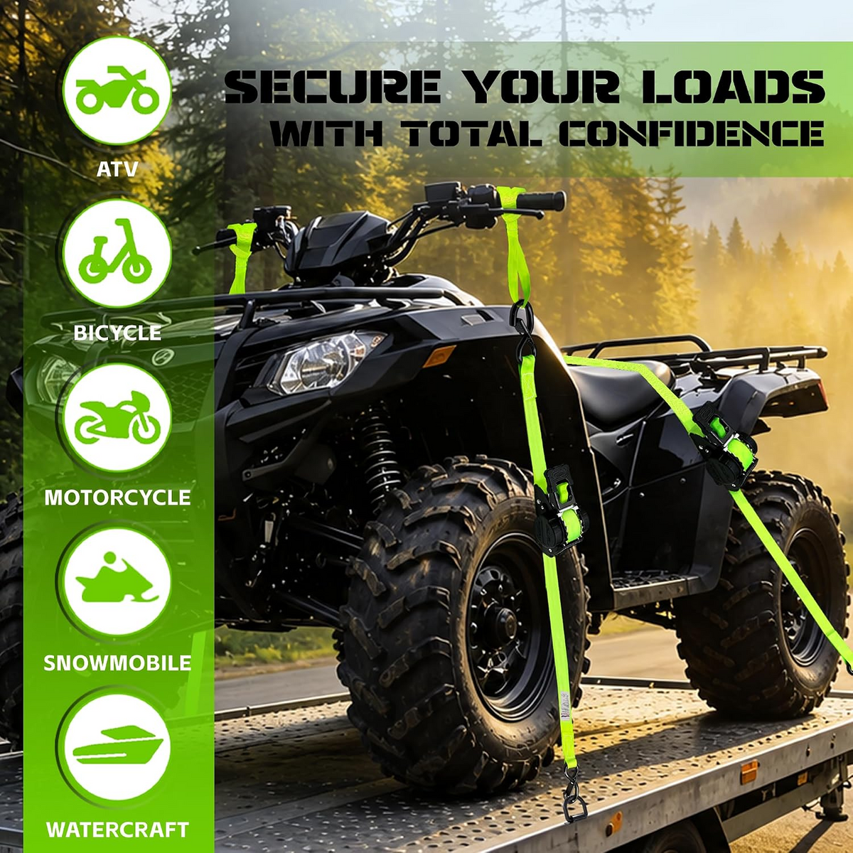Auto-Retract Tie Down Straps