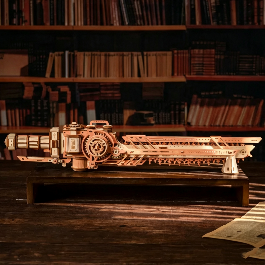 Steampunk Wooden Chainsaw Model