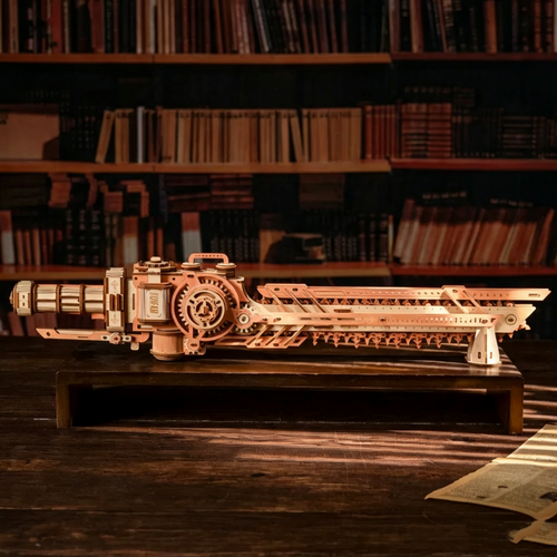Steampunk Wooden Chainsaw Model